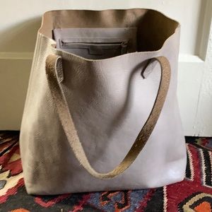 Madewell 1937 Gray Leather Transport Tote